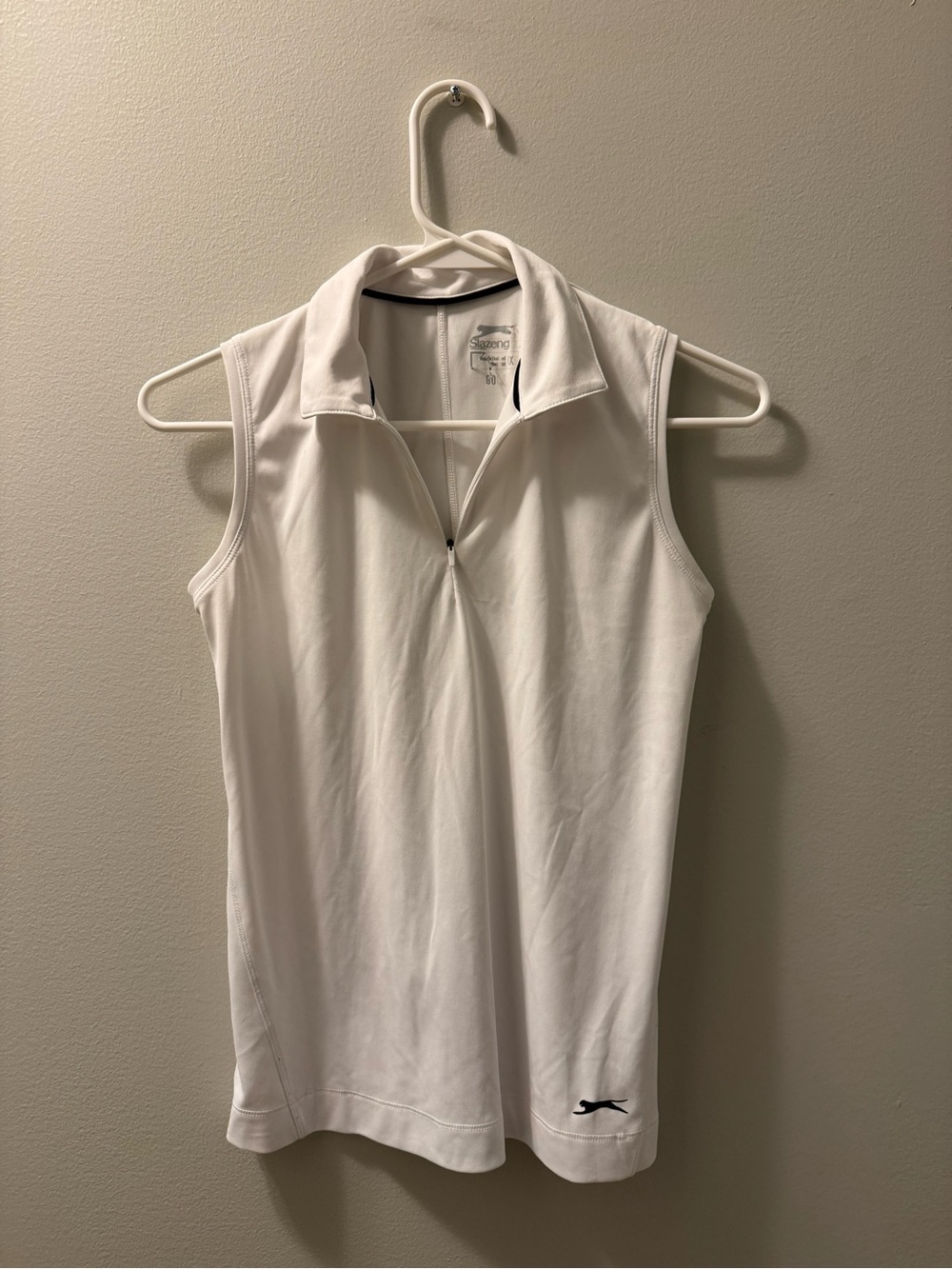 Slazenger White Sleeveless Zip-Front Golf Top